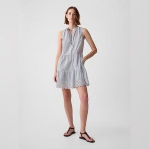 Gap Eyelet Mini Shirtdress in Stripe - Size XS